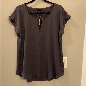 Express Gray short sleeved blouse